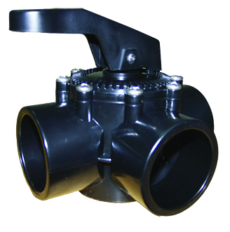 1 & 1.5 in. Black 3 Way Valve with Unions & Non-Stick Impregnated Seals