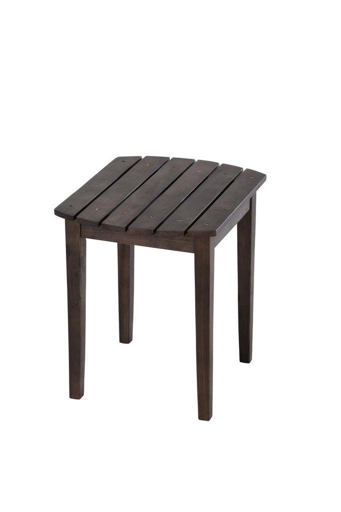 Oceanic Collection Solid Wood Side Table, Dark Brown
