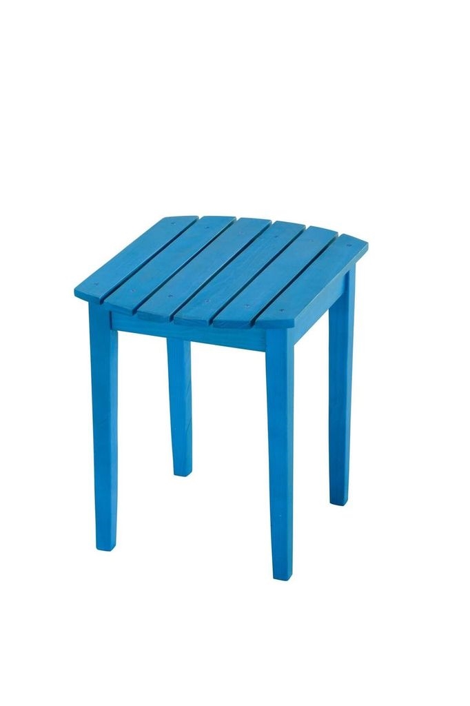 Oceanic Collection Solid Wood Side Table, Sky Blue