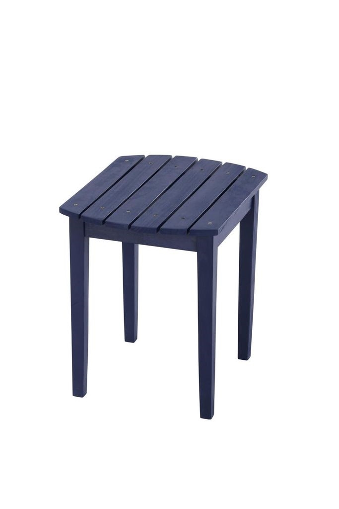 Oceanic Collection Solid Wood Side Table, Navy Blue