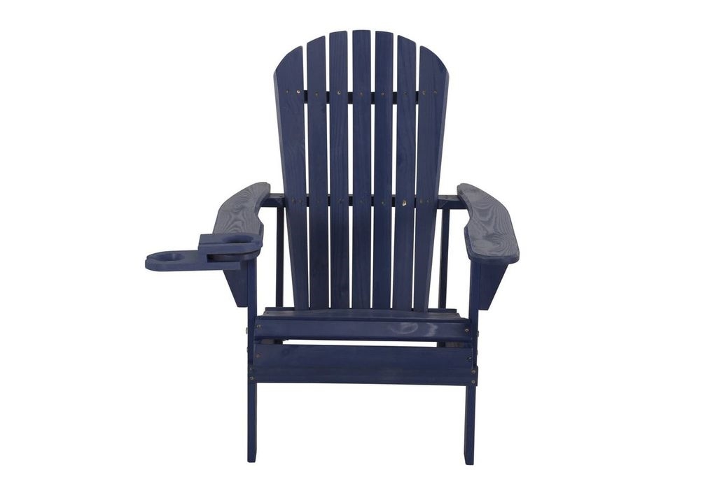 Earth Collection Adirondack Chair with Phone & Cup Holder, Navy Blue
