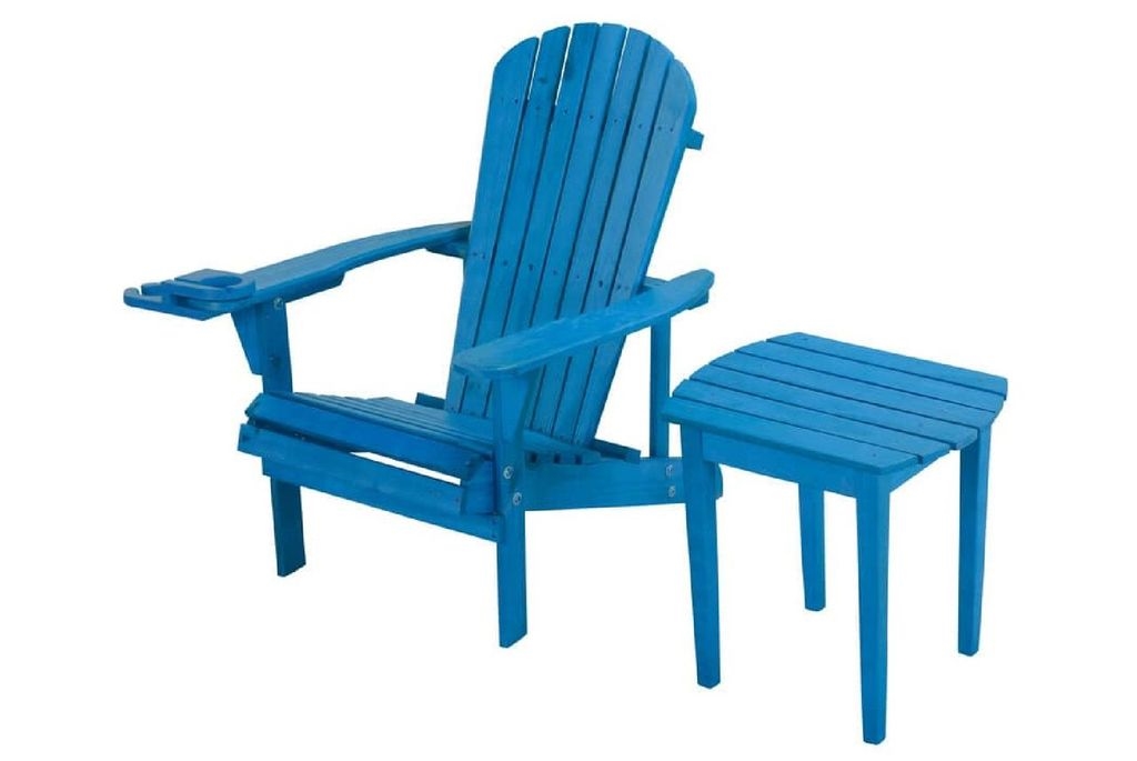Earth Collection Adirondack Chair with Phone & Cup Holder, Sky Blue