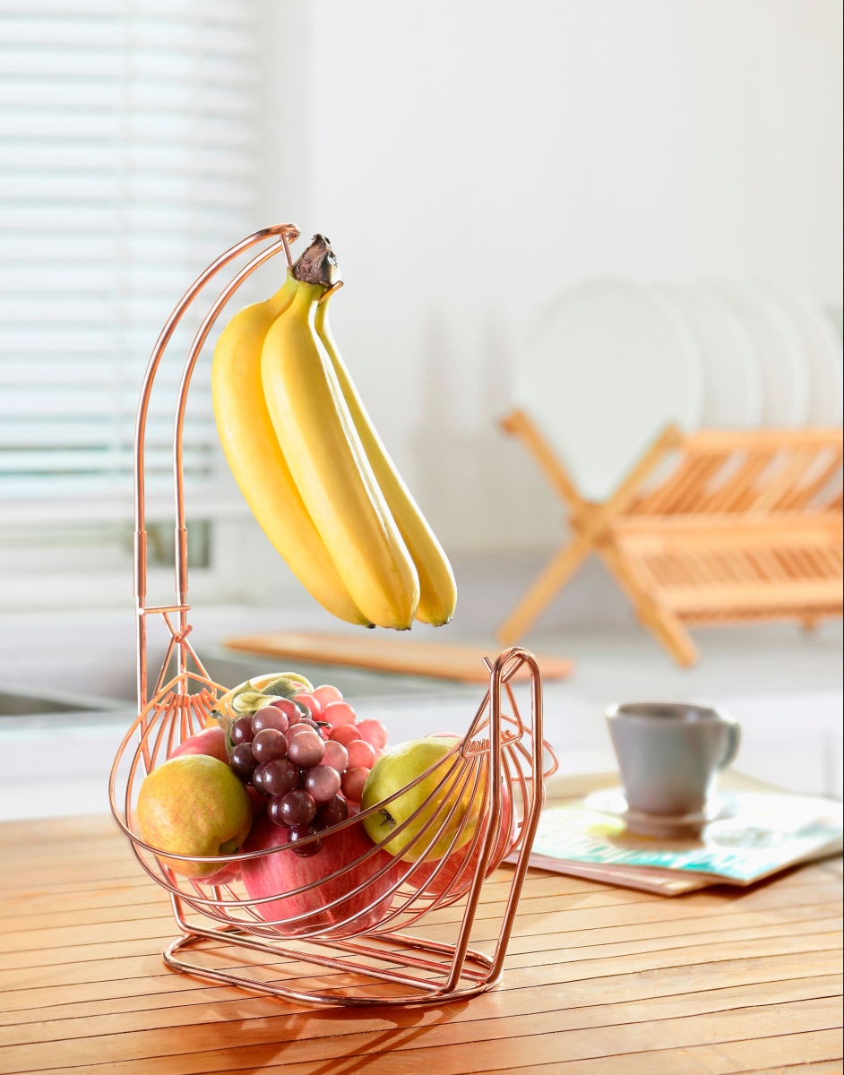 Picture of Jiallo SW2116RG Fruit Basket with Banana Hanger&#44; Rose Gold
