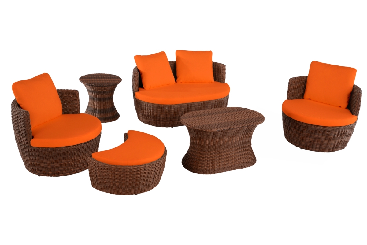 Romantic Collection outdoor 6-piece Ottoman set