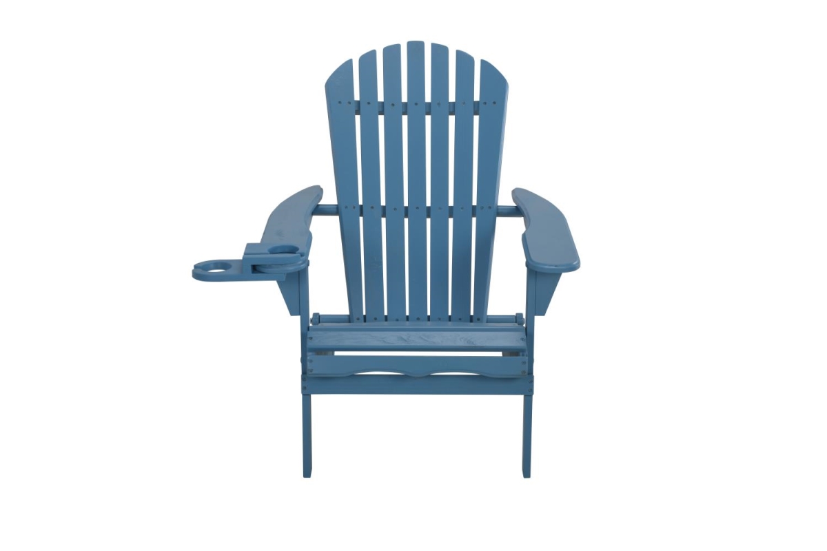 35 x 32 x 28 in. Foldable Adirondack Chair with Cup Holder, Sky Blue