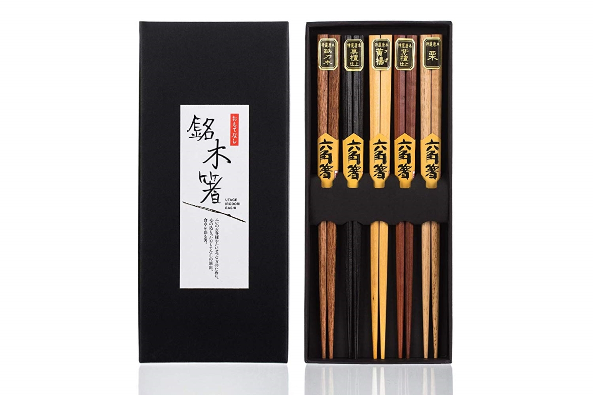 Picture of Heim Concept 5PCCS-047 Organic Standard Hardwood Japanese Reusable Wood Chopsticks - Pair of 5