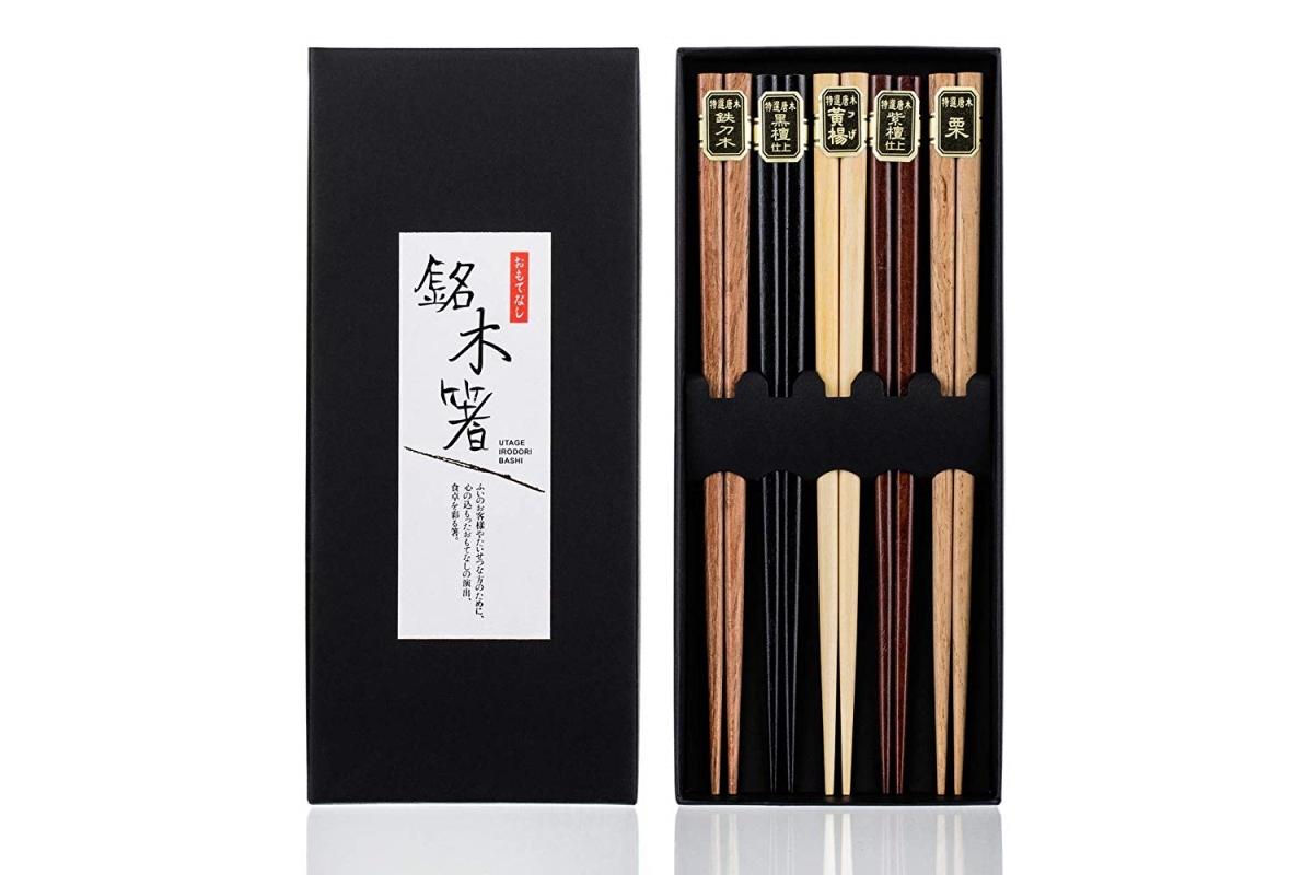 Picture of Heim Concept 5PCCS-048 Organic Basic Hardwood Japanese Reusable Wood Chopsticks - Pair of 5