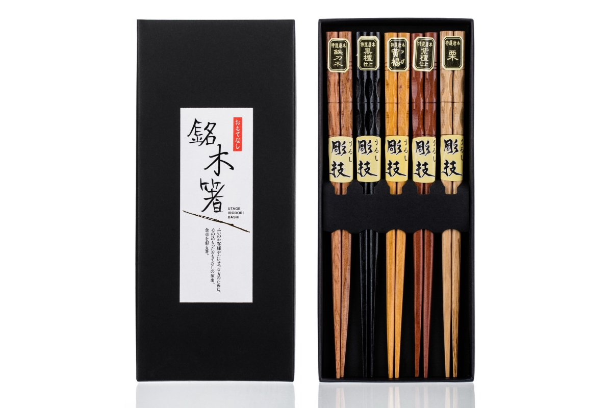 Picture of Heim Concept 5PCCS-055 Organic Classic Hardwood Japanese Reusable Wood Chopsticks - Pair of 5