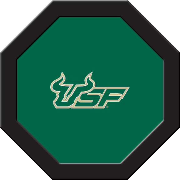 USFGTF211R South Florida Round Game Table Cloth, Usf On Green