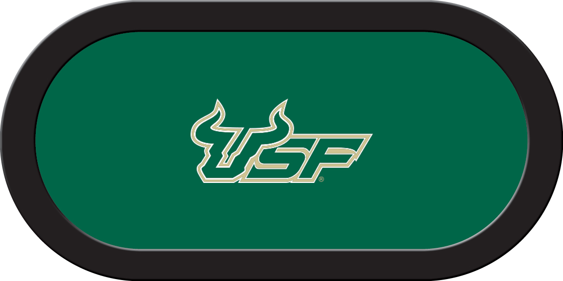 USFGTF211TH South Florida Texas Holdem Game Table Cloth, Usf On Green