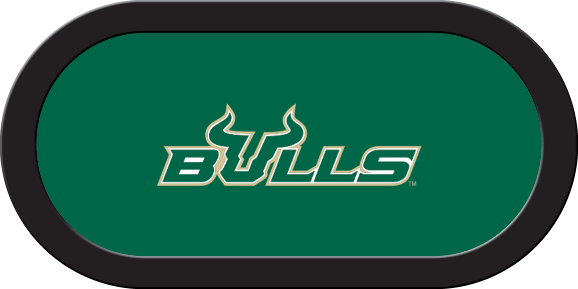 USFGTF311TH South Florida Texas Holdem Game Table Cloth, Bulls On Green