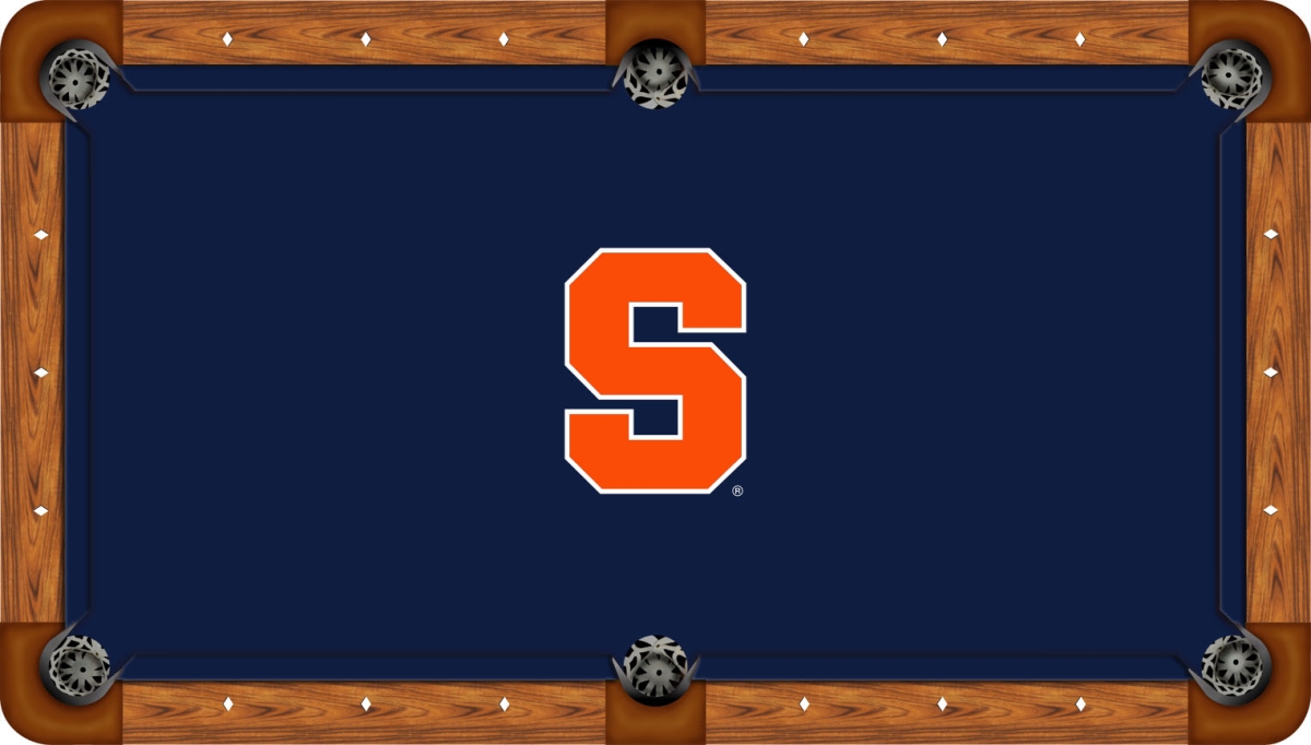 SYRBTF112-9R Syracuse 9 ft. Recreational Billiard Table Felt with Orange Block S Logo, Blue