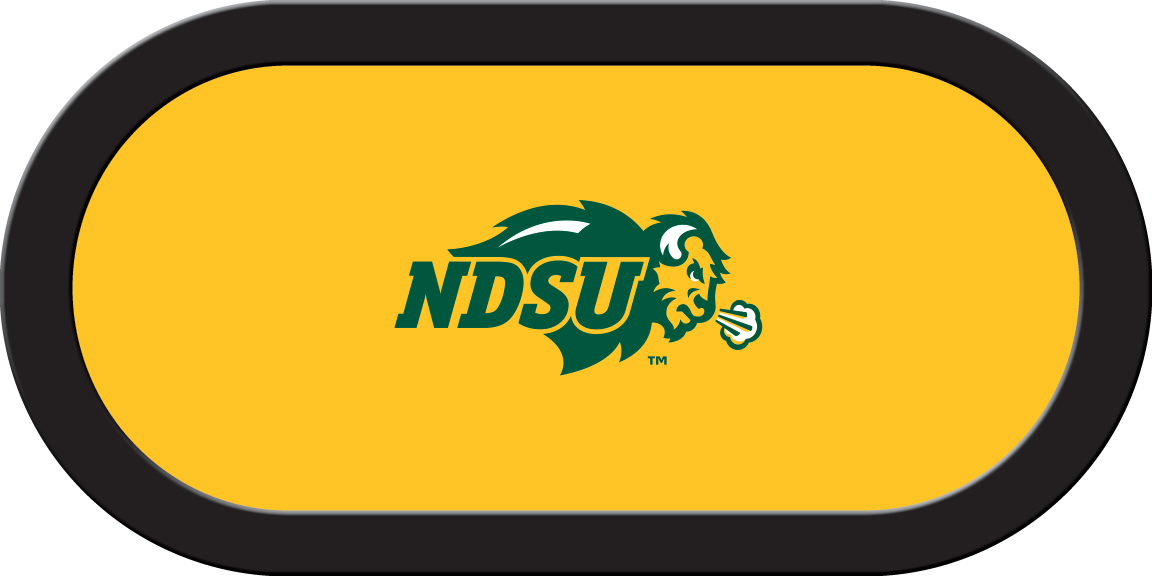 NDSGTF102TH North Dakota State Texas Holdem Game Table Cloth with NDSU Bison Logo on Yellow
