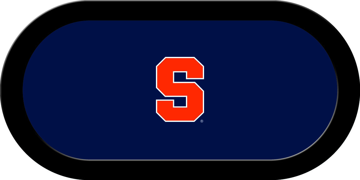 SYRGTF112TH Syracuse Texas Holdem Game Table Cloth with Orange Block S Logo, Blue