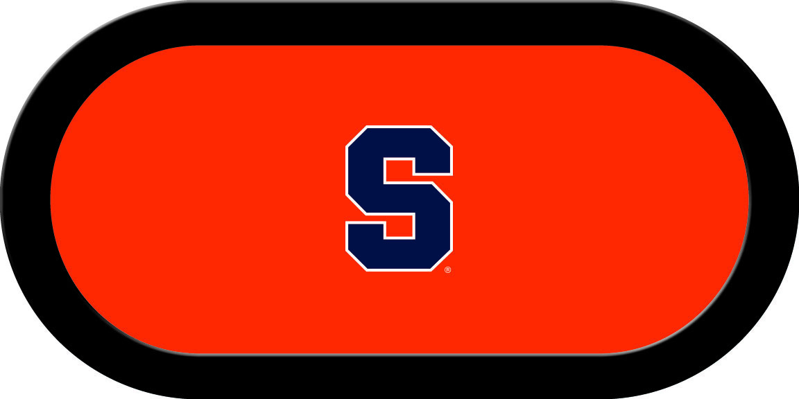 SYRGTF121TH Syracuse Texas Holdem Game Table Cloth with Navy Block S Logo, Orange