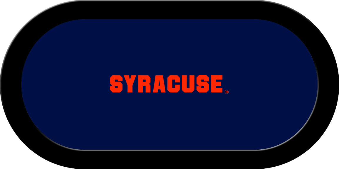 SYRGTF212TH Syracuse Texas Holdem Game Table Cloth with Orange Syracuse Logo on Blue