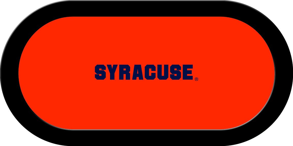SYRGTF221TH Syracuse Texas Holdem Game Table Cloth with Blue Syracuse Logo on Orange