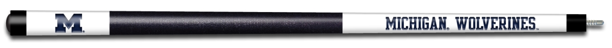UMIBCE101 Michigan Engraved Billiard Pool Cue, White & Blue