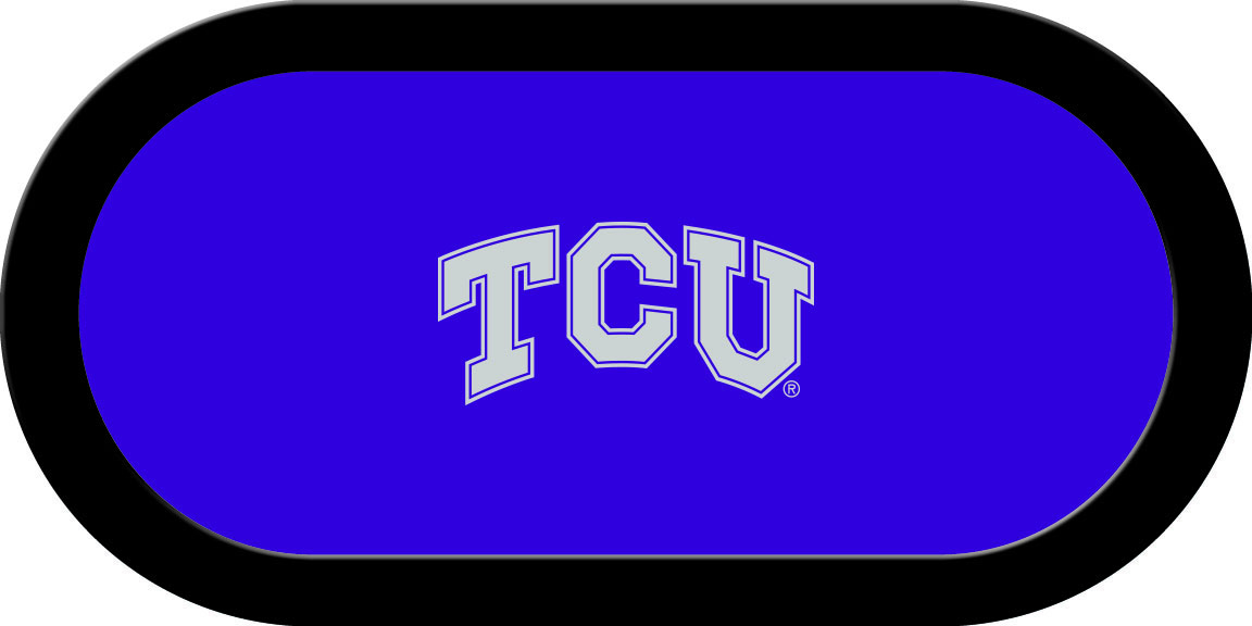 TCUGTF121TH TCU Texas Holdem Game Table Cloth with Silver TSU Logo, Purple