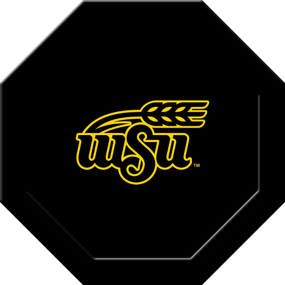WSTGTF204R Wichita State Round Game Table Cloth, Black