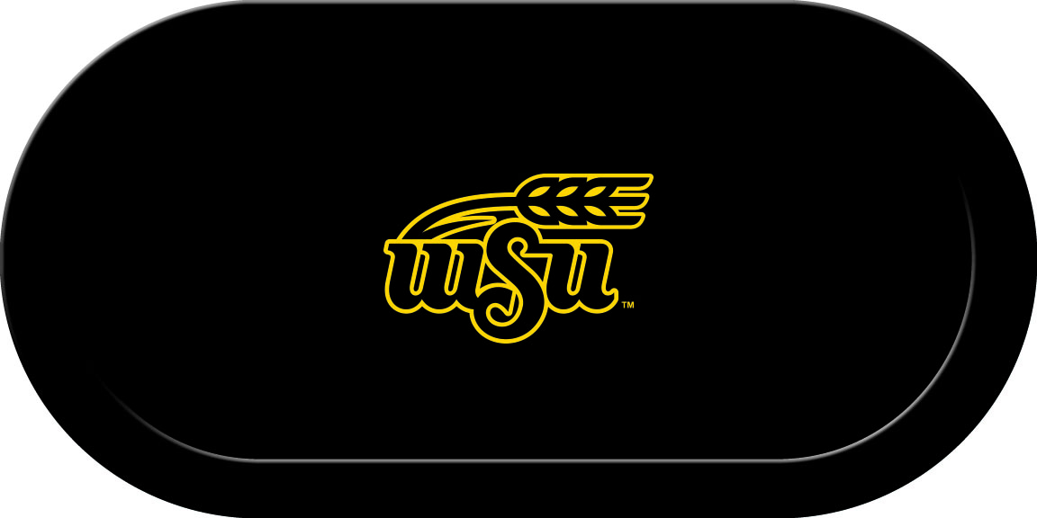 WSTGTF204TH Wichita State Texas Holdem Game Table Cloth, Black