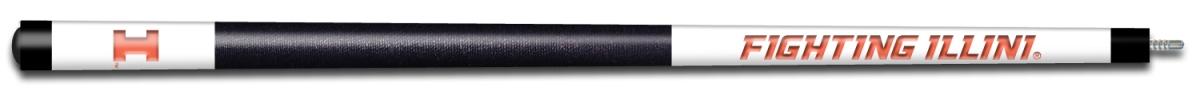 ILLBCE102 Illinois Engraved Billiard Pool Cue, White & Orange