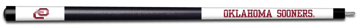 UOKBCE101 Oklahoma Engraved Billiard Pool Cue, White & Crimson