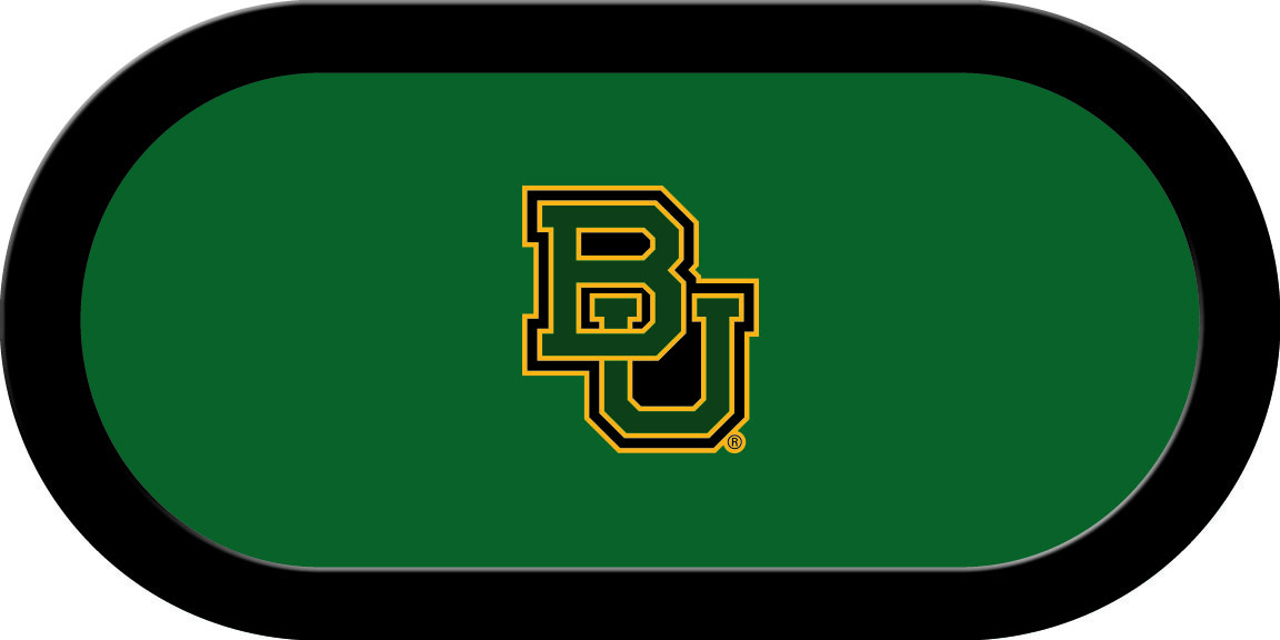 BAYGTF141TH Baylor Texas Holdem Game Table Cloth with BU Logo, Green