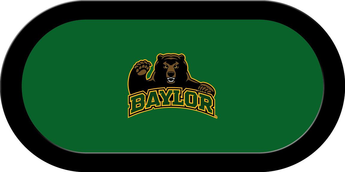 BAYGTF301TH Baylor Texas Holdem Game Table Cloth with Bear on Green
