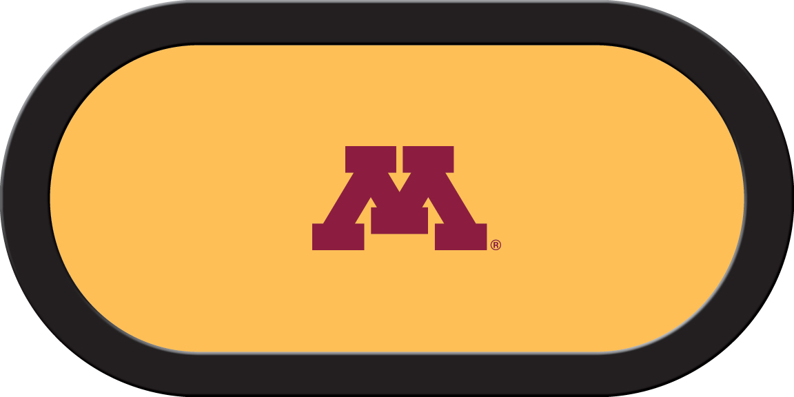 MINGTF112TH Minnesota Texas Holdem Game Table Cloth, Maroon M On Gold