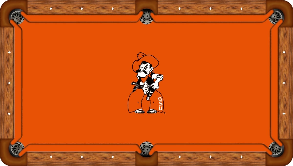 OKSBTF401-9R Oklahoma State 9 ft. Recreational Billiard Table Felt with Full Body Pete Logo, Orange
