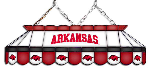 Wave 7 ARK-MVP1 Arkansas MVP 40 in. Pool Table Lamp - Red, Black & White