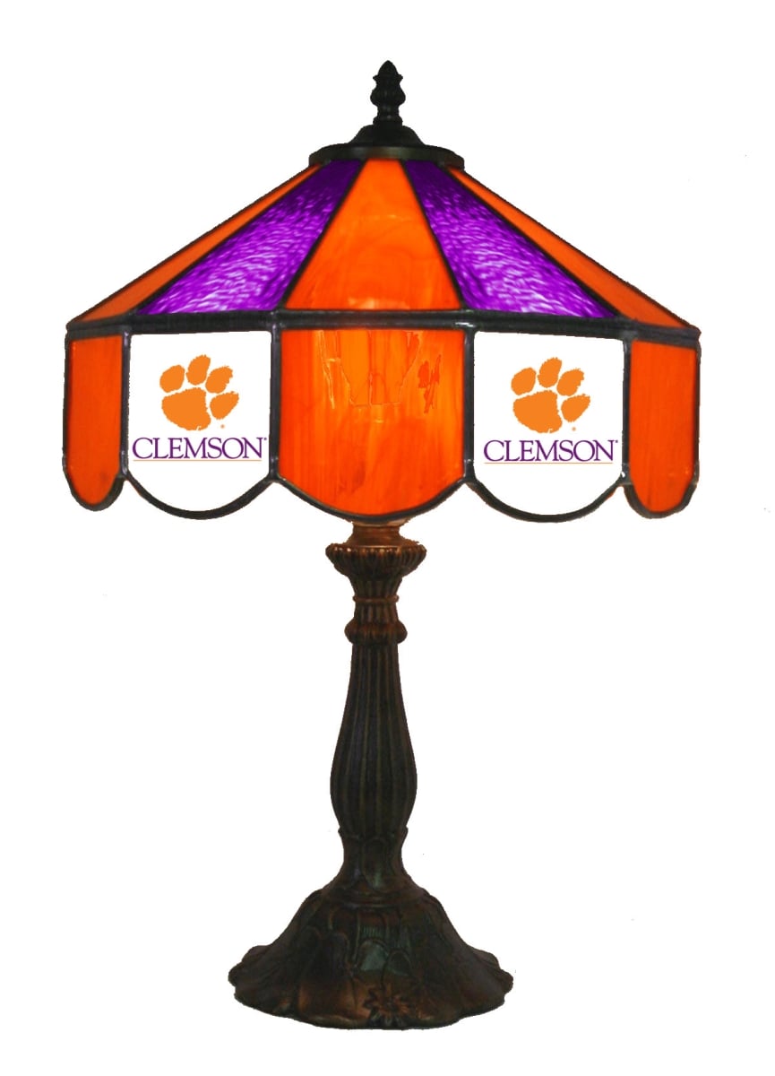 Wave 7 CLM-140TL Clemson 14 in. Table Lamp - Orange & Purple