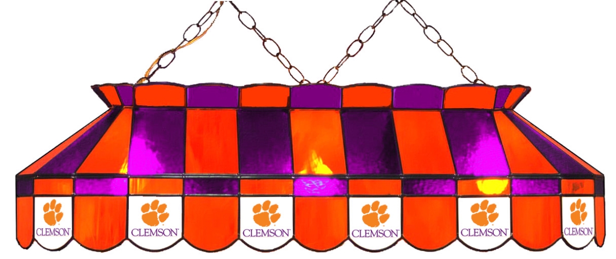 Wave 7 CLM-4112PT Clemson 40 in. Full-Size Pool Table Lamp - Orange & Purple