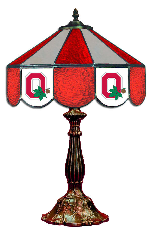 Wave 7 OSU-140TL Ohio State 14 in. Table Lamp - Red & Gray