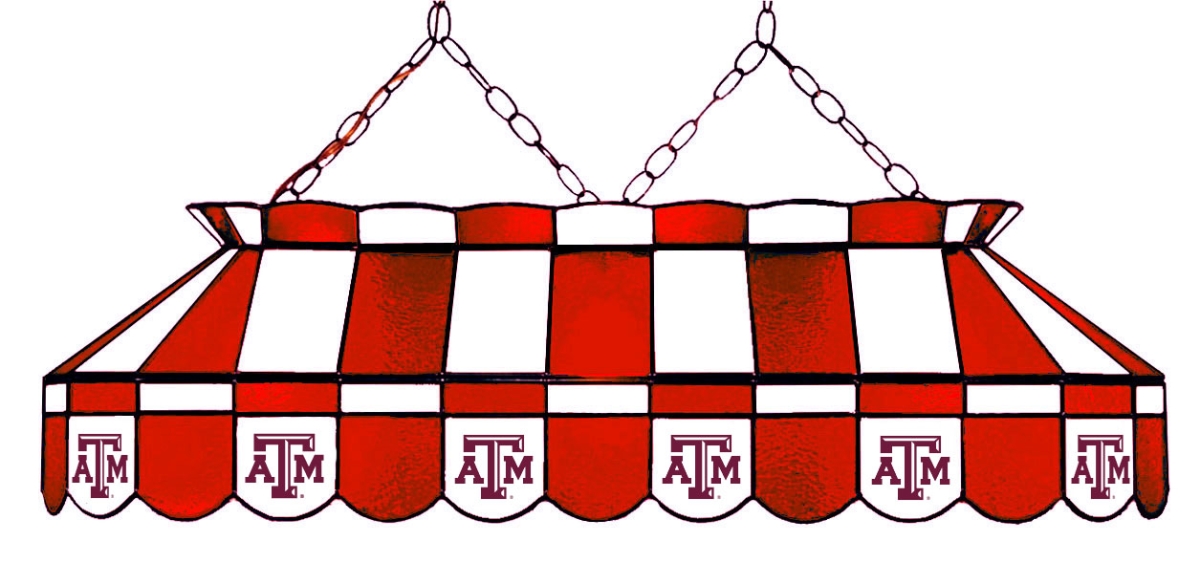 Wave 7 TAM-4112PTN Texas A&M 40 in. Full-Size Pool Table Lamp - Dark Red & White