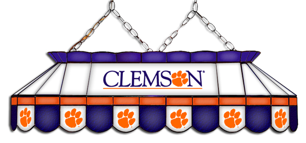 Wave 7 CLM-MVP1 Clemson MVP 40 in. Pool Table Lamp - Purple, Orange & White