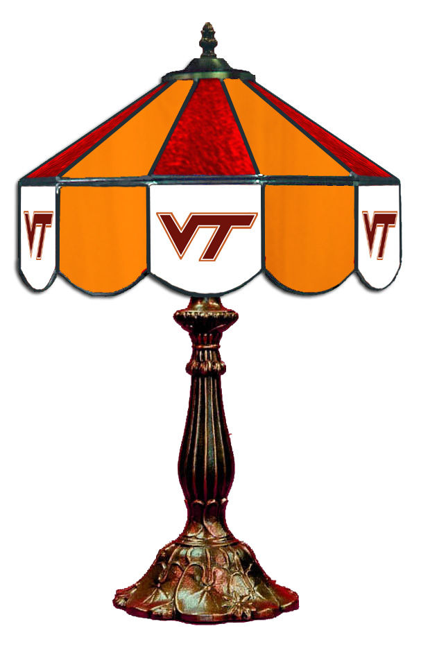 Wave 7 VAT-140TL Virginia Tech 14 in. Table Lamp - Dark Red & Orange