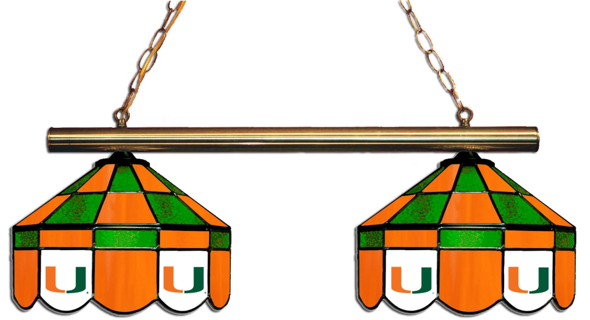Wave 7 MIA-280EXGLN Miami 2-Light Executive Game Table Light - Green & Orange
