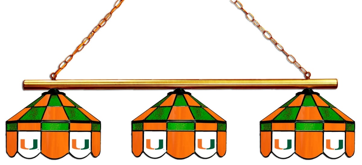 Wave 7 MIA-380EXGLN Miami 3-Light Executive Game Table Light - Green & Orange