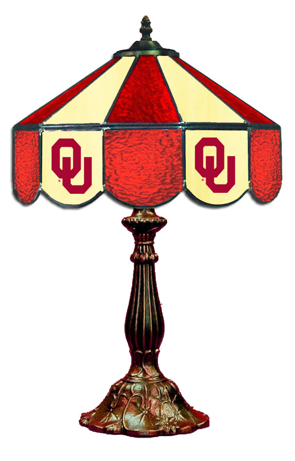 Wave 7 UOK-140TL Oklahoma 14 in. Table Lamp - Crimson & Cream