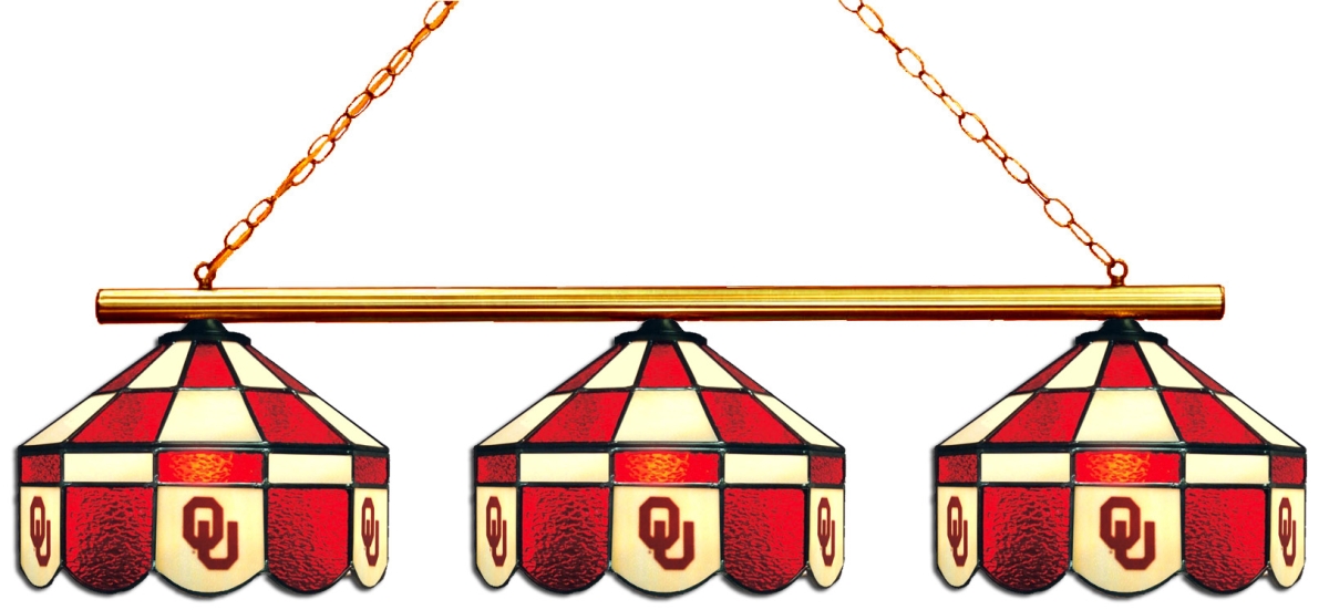 Wave 7 UOK-380EXGL Oklahoma 3-Light Executive Game Table Light - Crimson & Cream