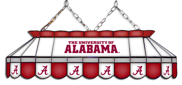 Wave 7 ALA-MVP1 Alabama MVP 40 in. Pool Table Lamp - Red, Gray & White