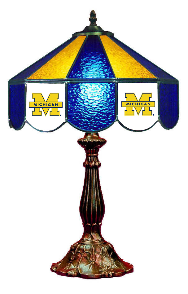 Wave 7 UMI-140TL Michigan 14 in. Table Lamp - Blue & Maize