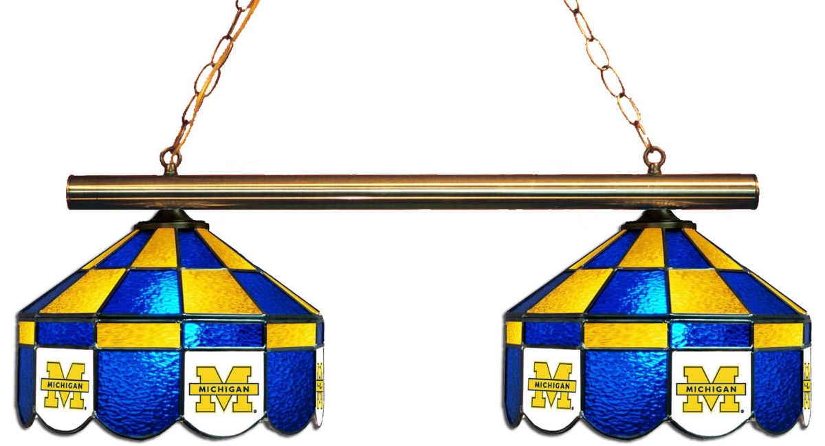 Wave 7 UMI-280EXGL Michigan 2-Light Executive Game Table Light - Blue & Maize