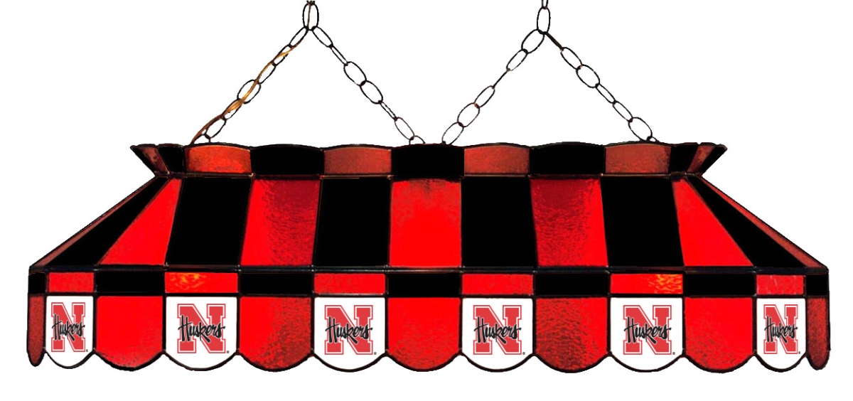 Wave 7 NEB-4112PT Nebraska 40 in. Full-Size Pool Table Lamp - Red & Black