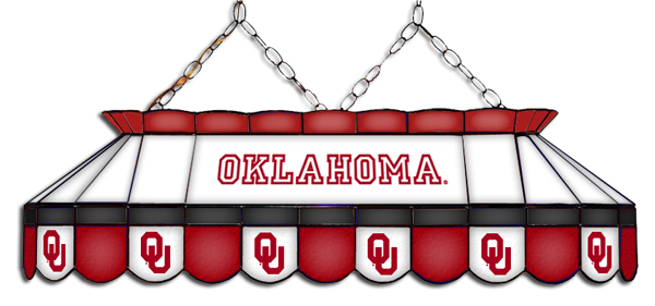 Wave 7 UOK-MVP1 Oklahoma MVP 40 in. Pool Table Lamp - Red, Black & White