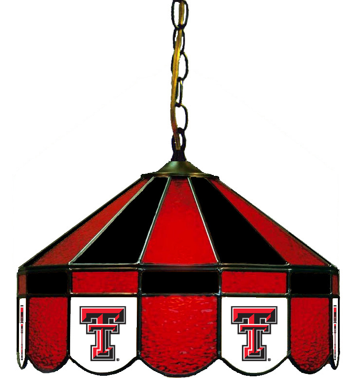 Wave 7 TXT-160SW Texas Tech 16 in. Swag Hanging Lamp - Red & Black