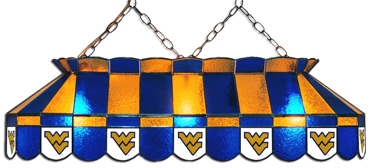 Wave 7 WVU-4112PT West Virginia 40 in. Full-Size Pool Table Lamp - Blue & Gold