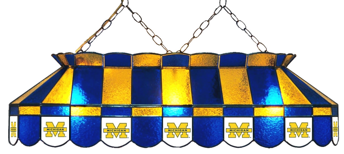 Wave 7 UMI-4112PT Michigan 40 in. Full-Size Pool Table Lamp - Blue & Maize